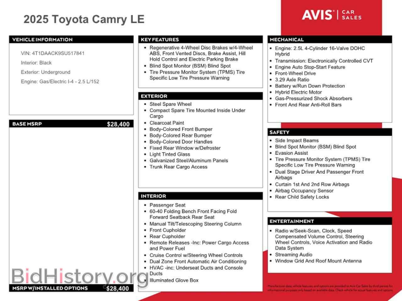 2025 TOYOTA CAMRY - VIN: 4T1DAACK9SU517841 - Фото 12