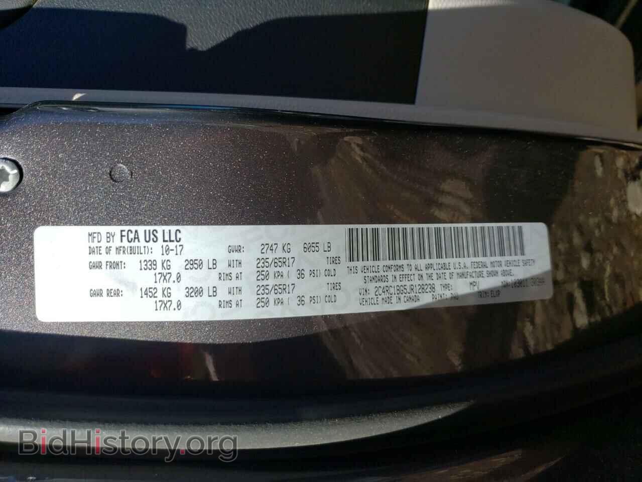 2018 CHRYSLER PACIFICA - VIN: 2C4RC1BG5JR128238 - Фото 10