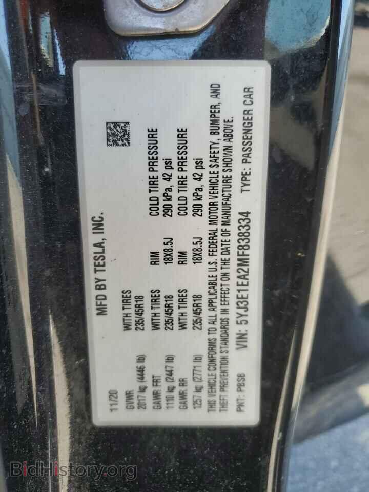 2021 TESLA MODEL 3 - VIN: 5YJ3E1EA2MF838334 - Photo 12