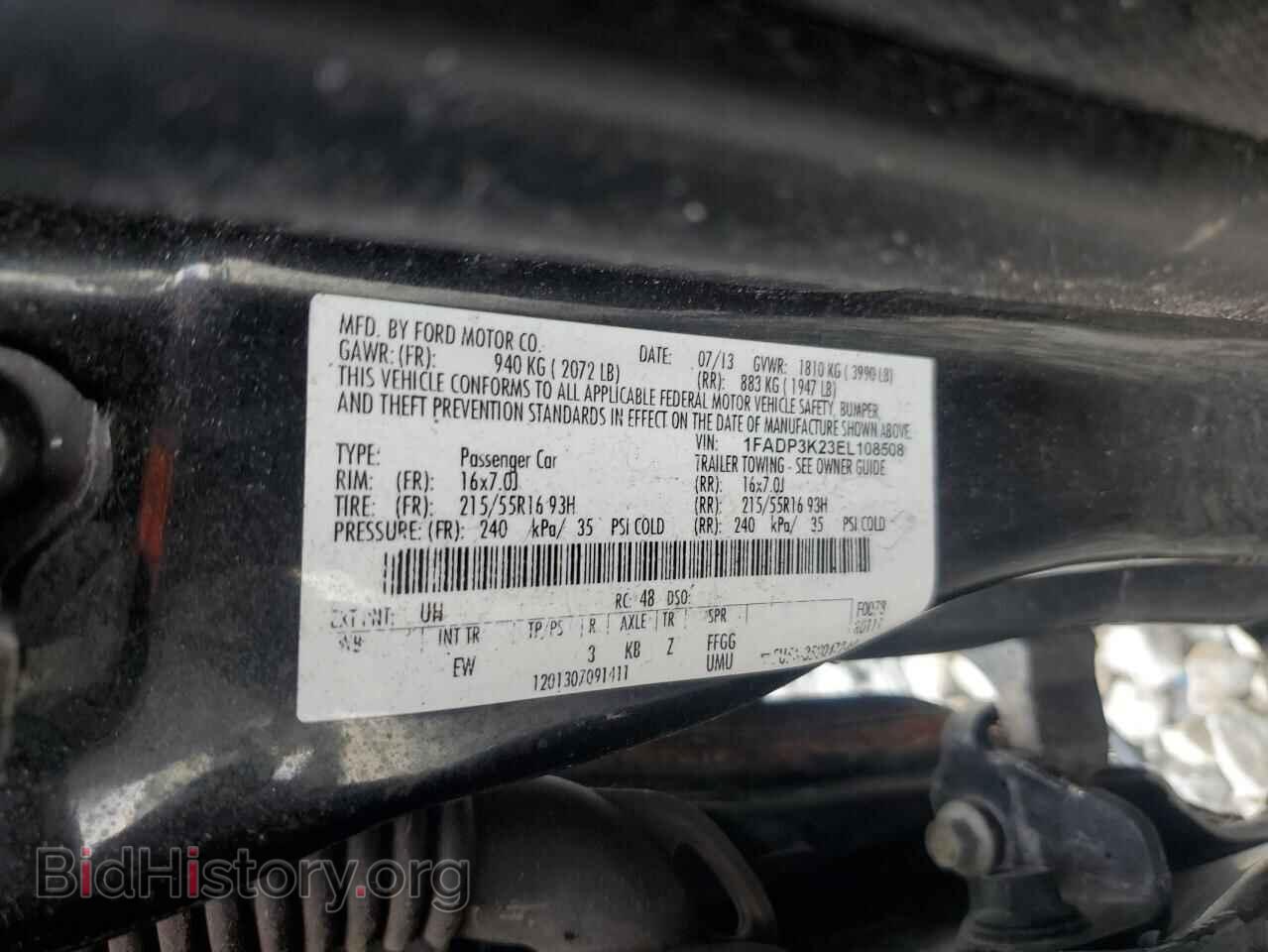 2014 FORD FOCUS - VIN: 1FADP3K23EL108508 - Фото 13
