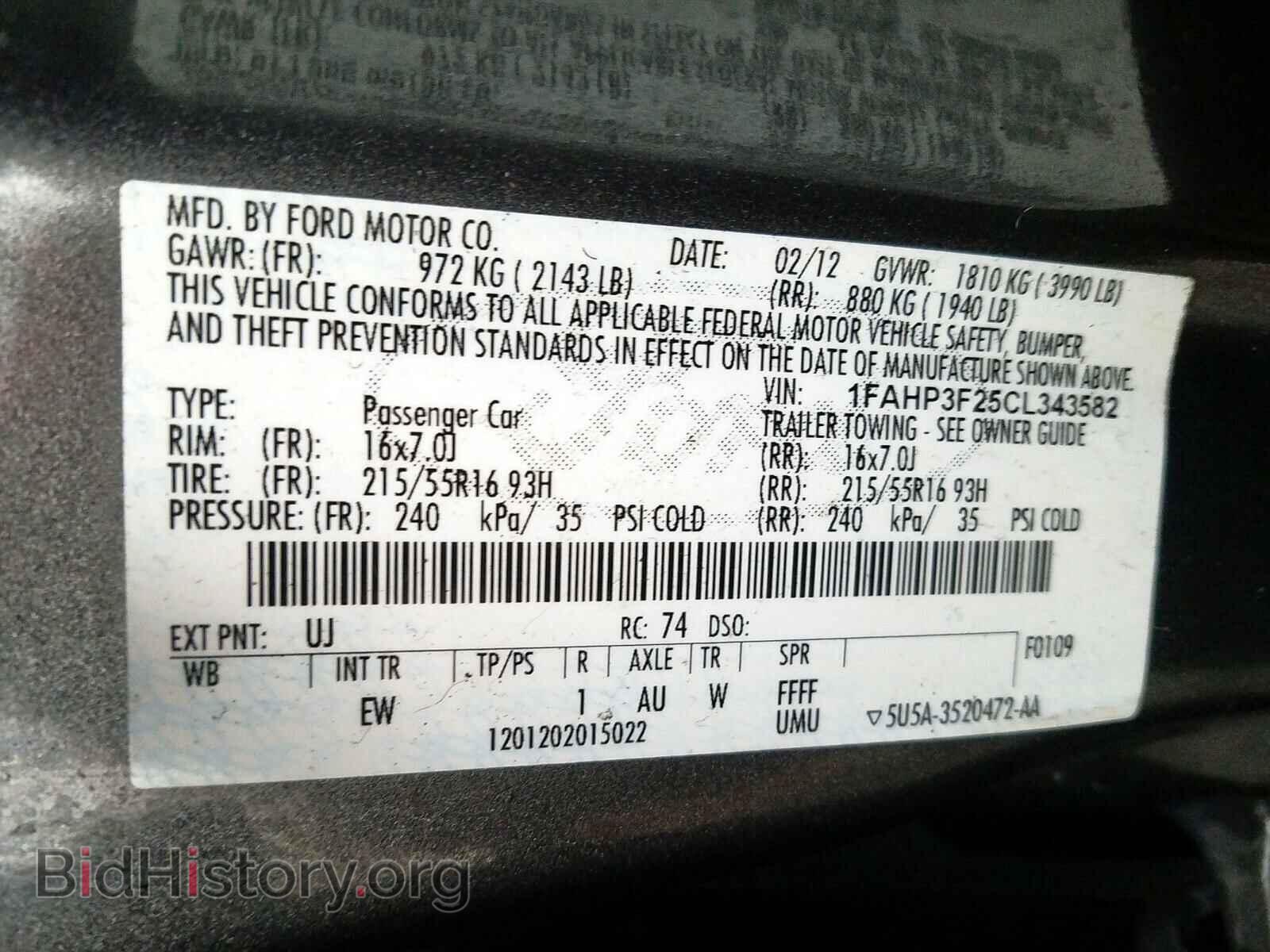 2012 FORD FOCUS SE - VIN: 1FAHP3F25CL343582 - Фото 10