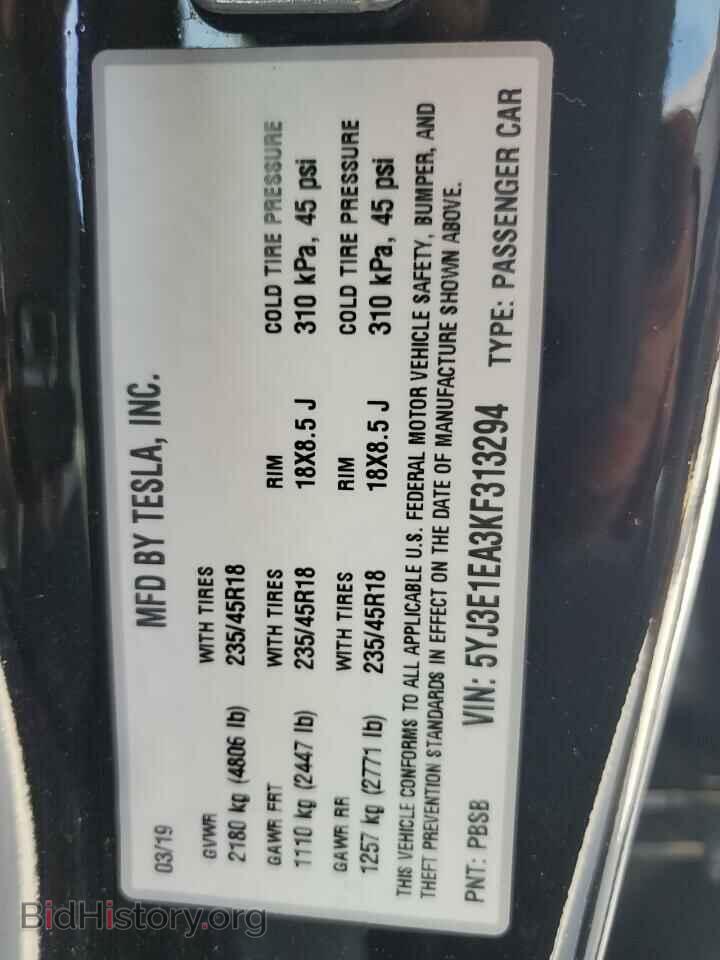 2019 TESLA MODEL 3 - VIN: 5YJ3E1EA3KF313294 - Photo 12