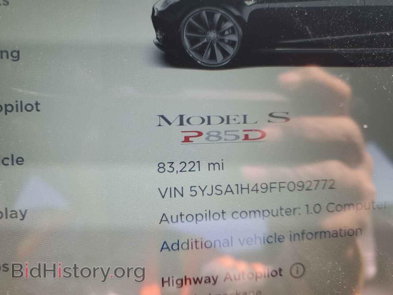 2015 TESLA MODEL S - VIN: 5YJSA1H49FF092772 - Photo 8