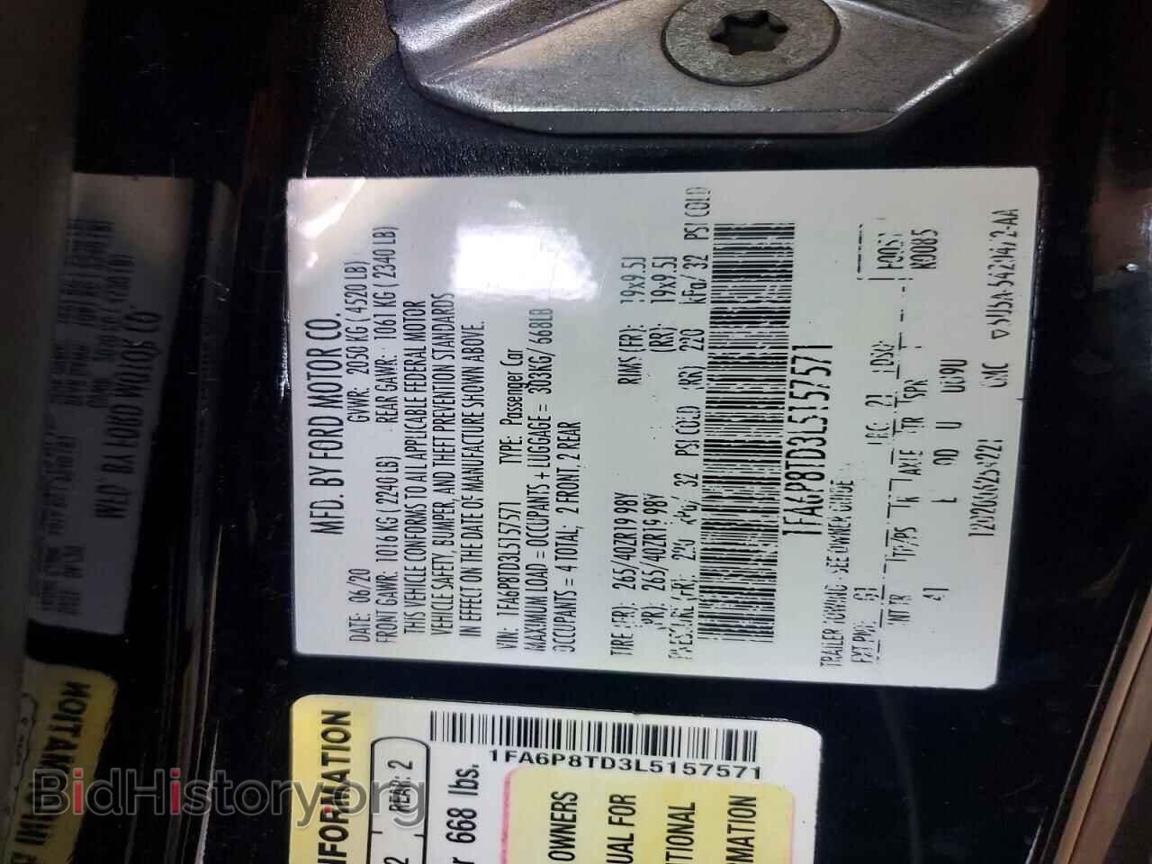 2020 FORD MUSTANG - VIN: 1FA6P8TD3L5157571 - Фото 12