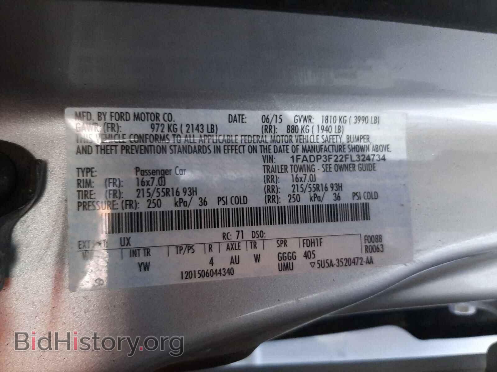 2015 FORD FOCUS - VIN: 1FADP3F22FL324734 - Фото 10