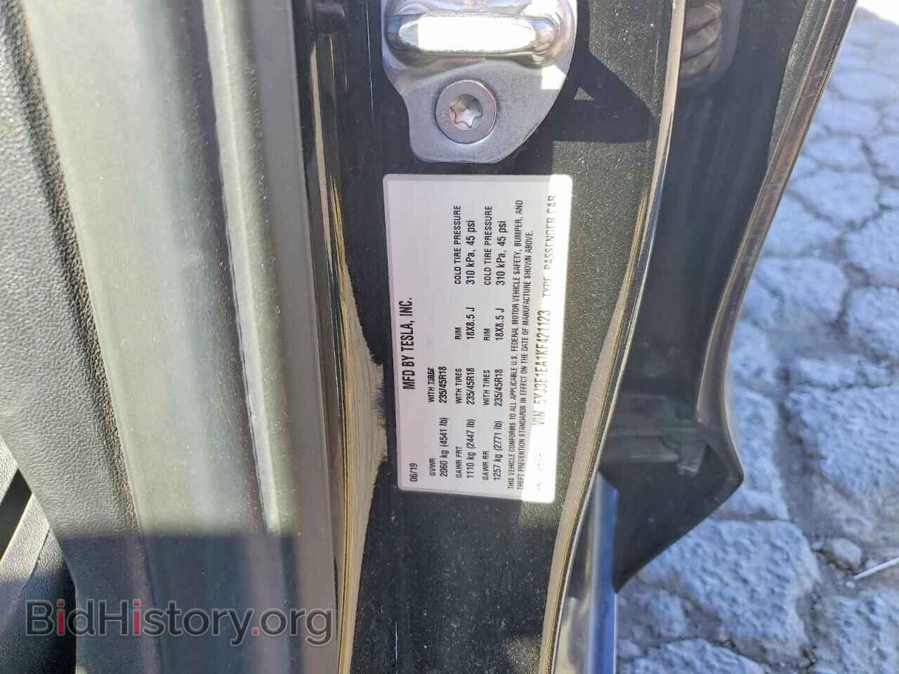 2019 TESLA MODEL 3 - VIN: 5YJ3E1EA1KF421123 - Фото 12