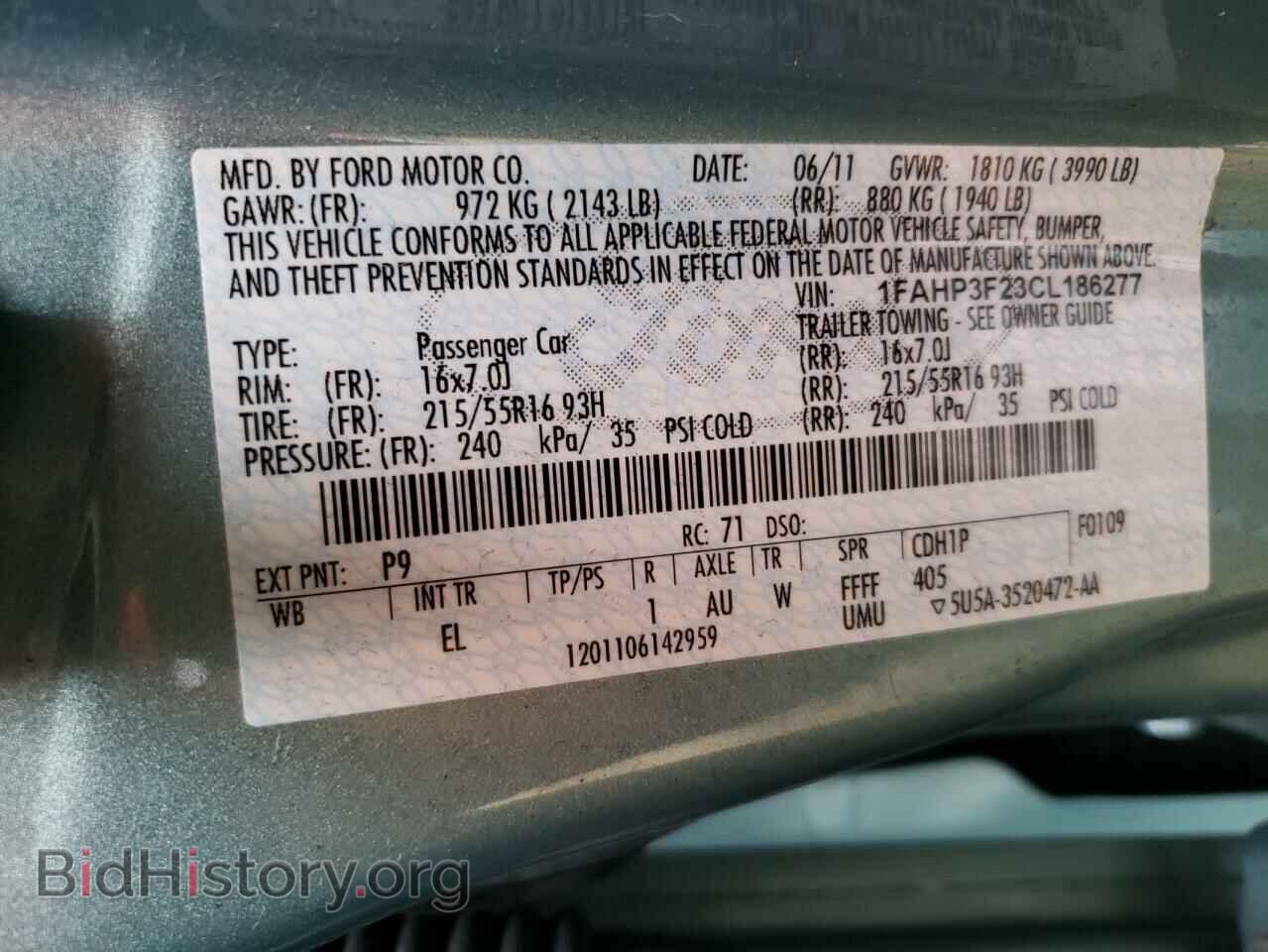 2012 FORD FOCUS - VIN: 1FAHP3F23CL186277 - Фото 10