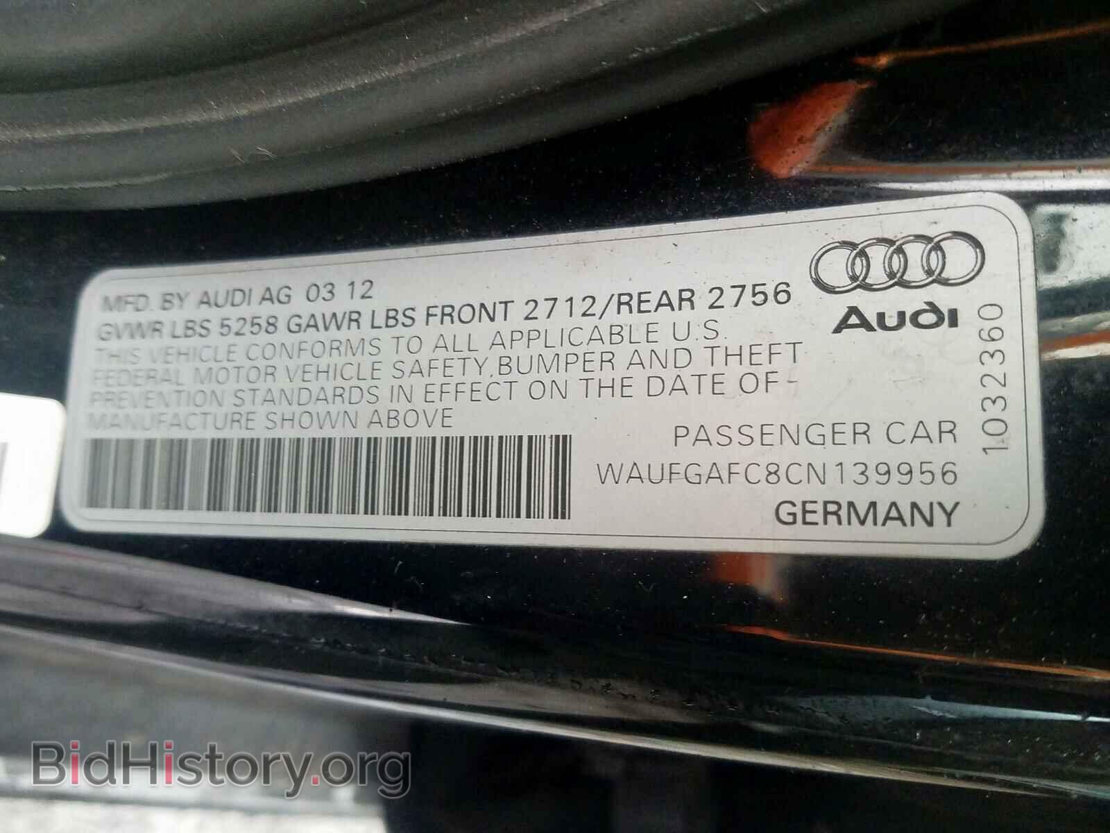 2012 AUDI A6 - VIN: WAUFGAFC8CN139956 - Photo 10