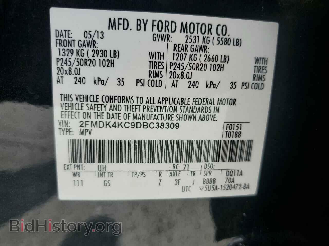 2013 FORD EDGE - VIN: 2FMDK4KC9DBC38309 - Photo 13