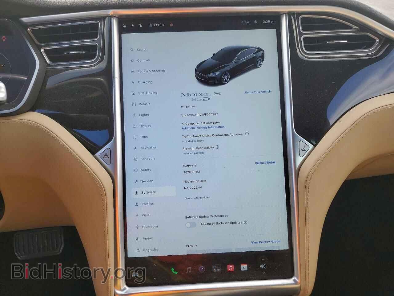 2015 TESLA MODEL S - VIN: 5YJSA1H27FF085267 - Photo 9