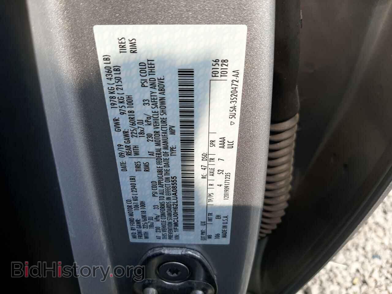2020 FORD ESCAPE - VIN: 1FMCU0H62LUA08555 - Photo 13
