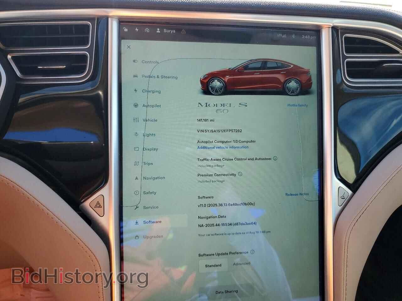 2014 TESLA MODEL S - VIN: 5YJSA1S12EFP57282 - Фото 9