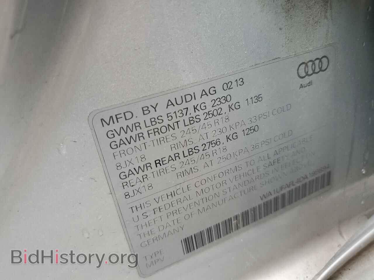 2013 AUDI A4 - VIN: WA1UFAFL4DA199894 - Фото 10