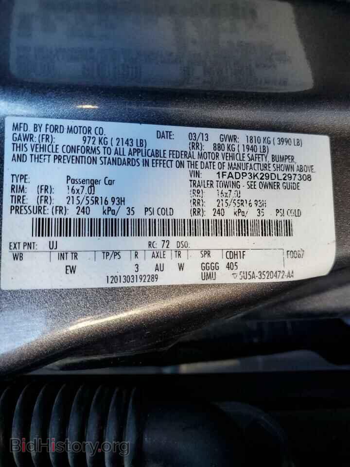 2013 FORD FOCUS - VIN: 1FADP3K29DL297308 - Фото 10