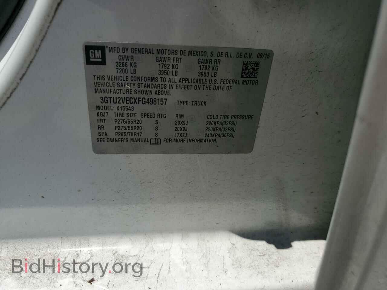 2015 GMC SIERRA - VIN: 3GTU2VECXFG498157 - Фото 12