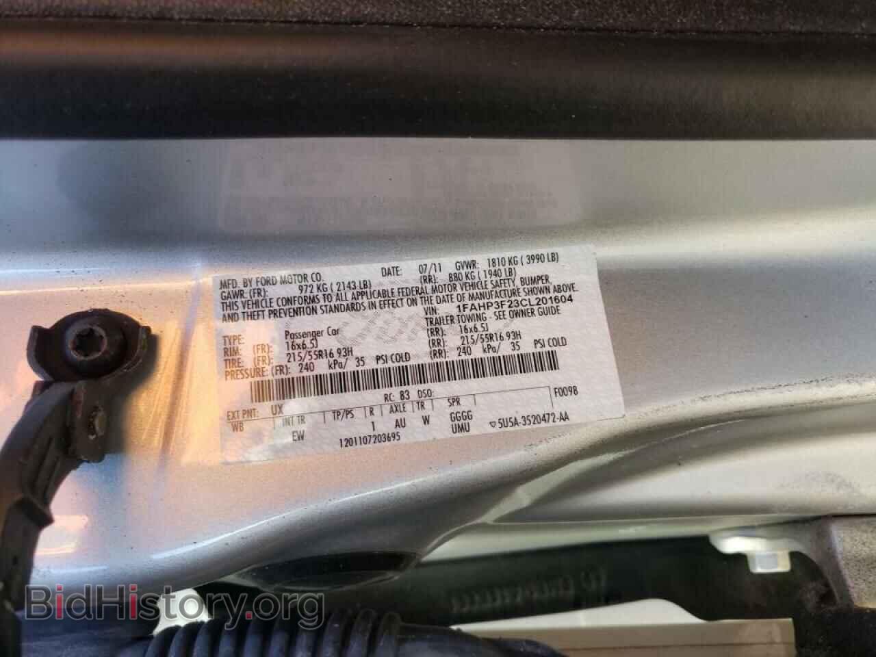 2012 FORD FOCUS - VIN: 1FAHP3F23CL201604 - Фото 10