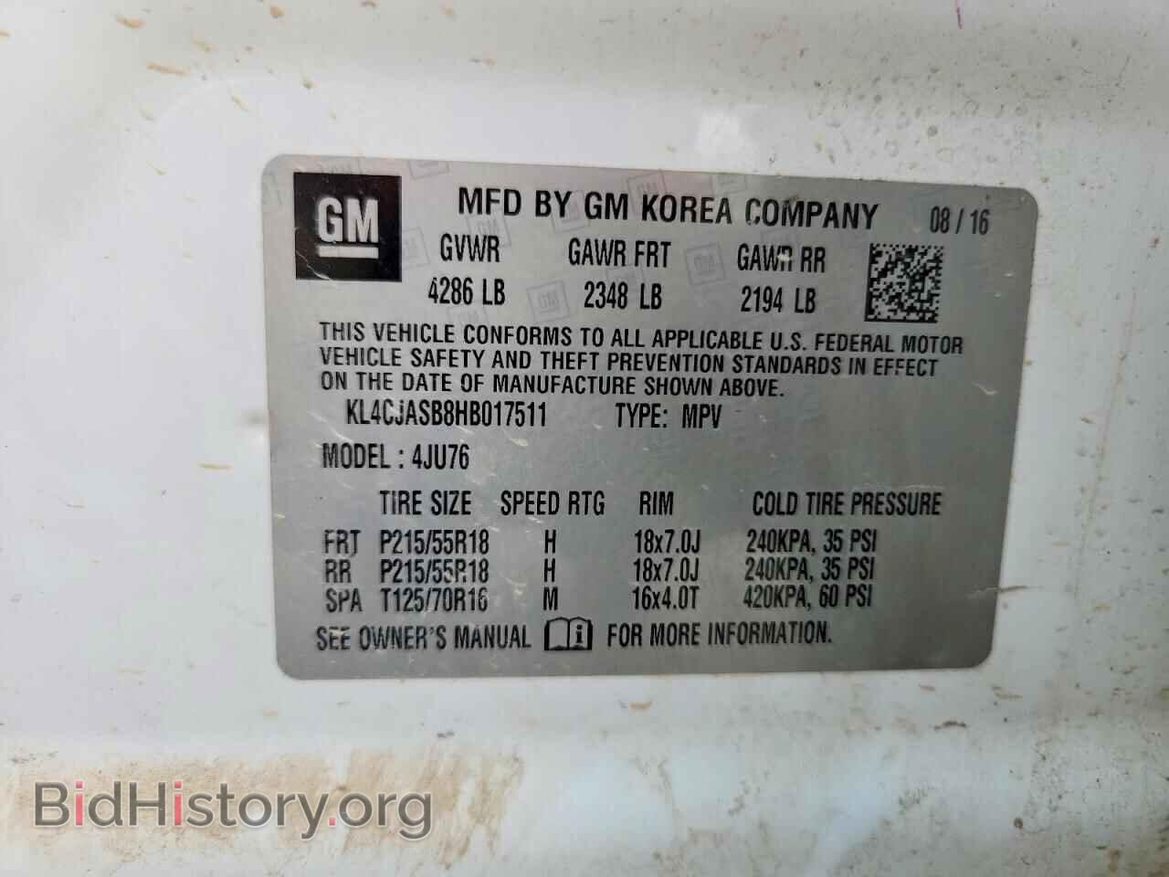 2017 BUICK ENCORE - VIN: KL4CJASB8HB017511 - Photo 12