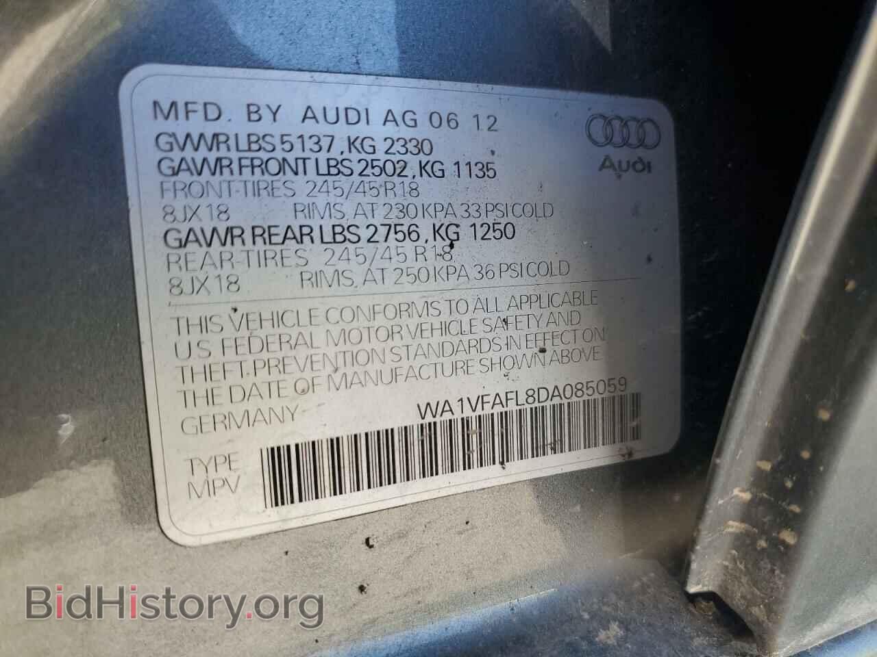 2013 AUDI A4 - VIN: WA1VFAFL8DA085059 - Фото 12