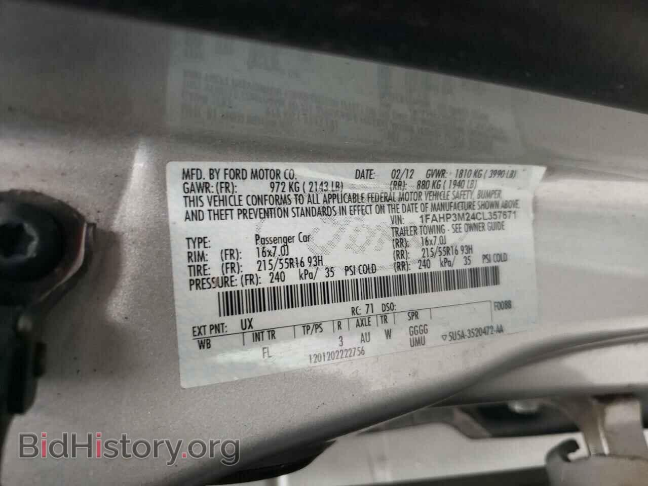 2012 FORD FOCUS - VIN: 1FAHP3M24CL357671 - Фото 10