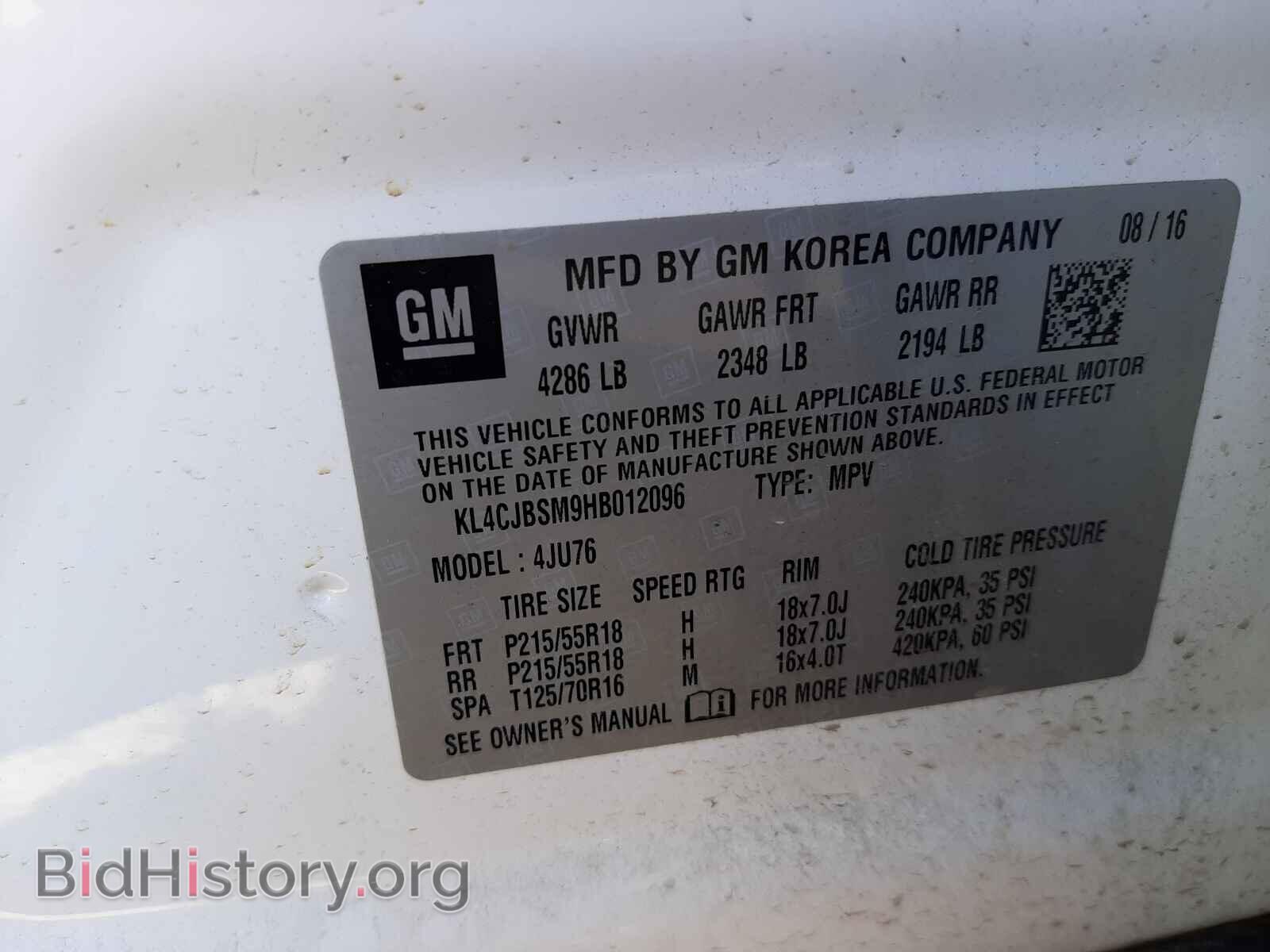 2017 BUICK ENCORE - VIN: KL4CJBSM9HB012096 - Photo 10