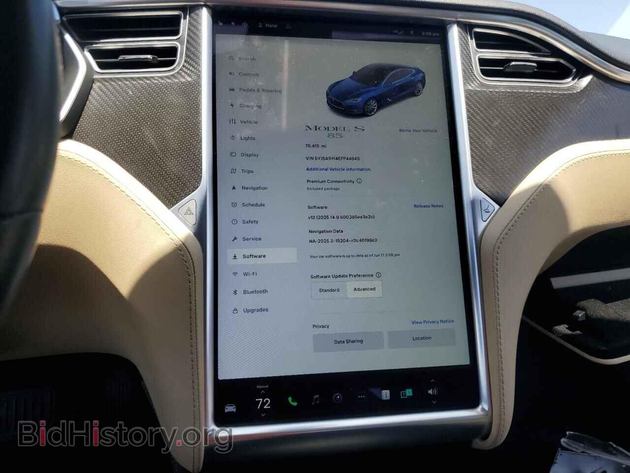 2014 TESLA MODEL S - VIN: 5YJSA1H14EFP44945 - Photo 9