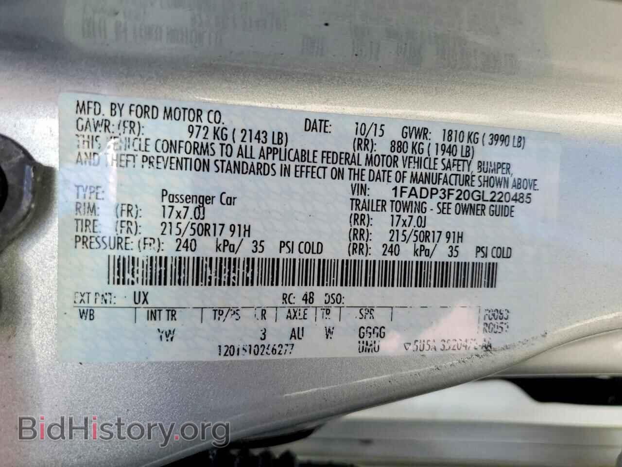 2016 FORD FOCUS - VIN: 1FADP3F20GL220485 - Фото 12