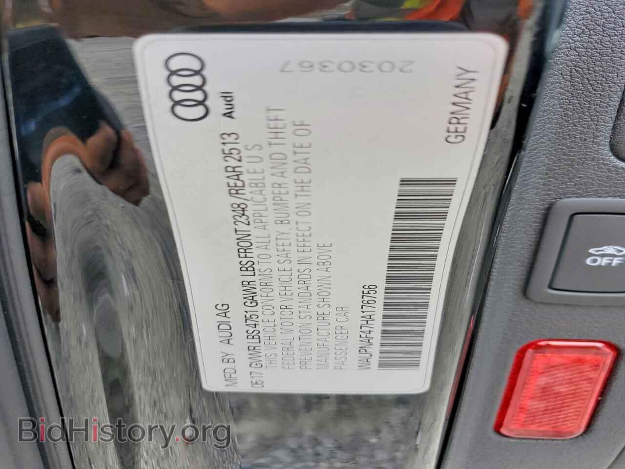 2017 AUDI A4 - VIN: WAUPNAF47HA176756 - Photo 13