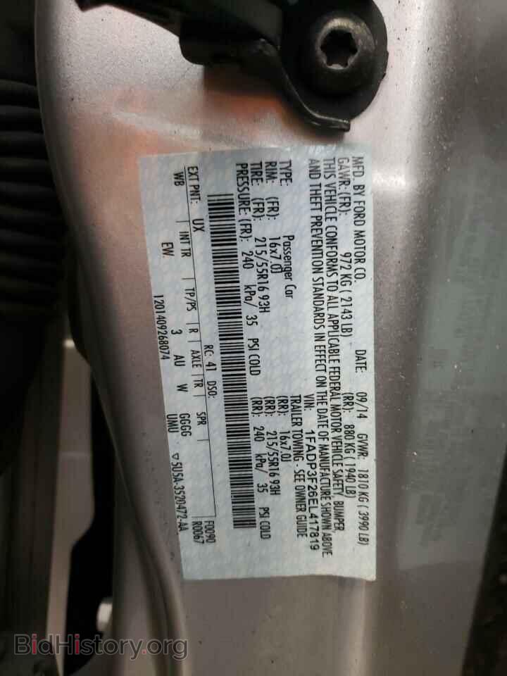 2014 FORD FOCUS - VIN: 1FADP3F26EL417819 - Фото 10