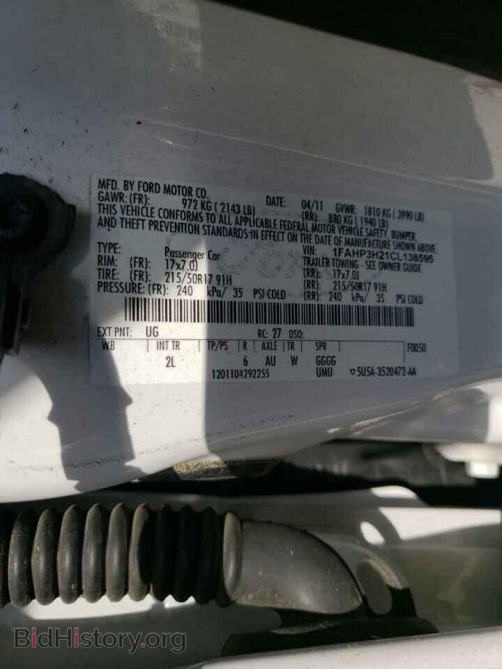 2012 FORD FOCUS - VIN: 1FAHP3H21CL138595 - Фото 10