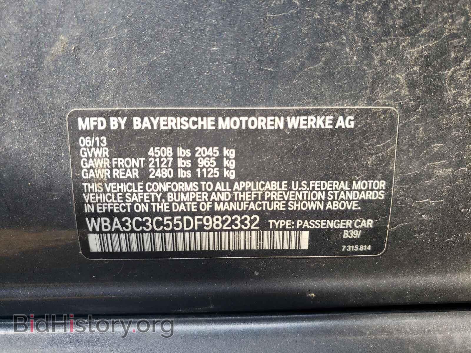 2013 BMW 3 SERIES - VIN: WBA3C3C55DF982332 - Фото 10