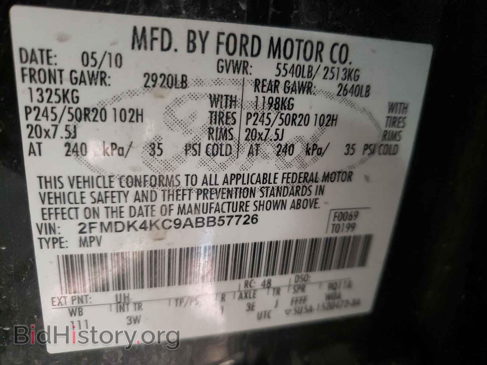 2010 FORD EDGE - VIN: 2FMDK4KC9ABB57726 - Photo 10