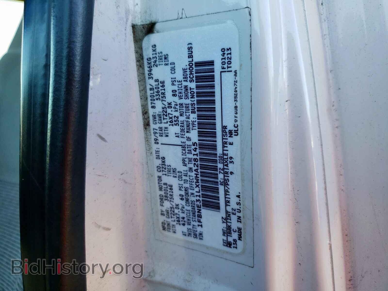 1998 FORD ECONOLINE - VIN: 1FBNE31LXWHA28145 - Фото 10