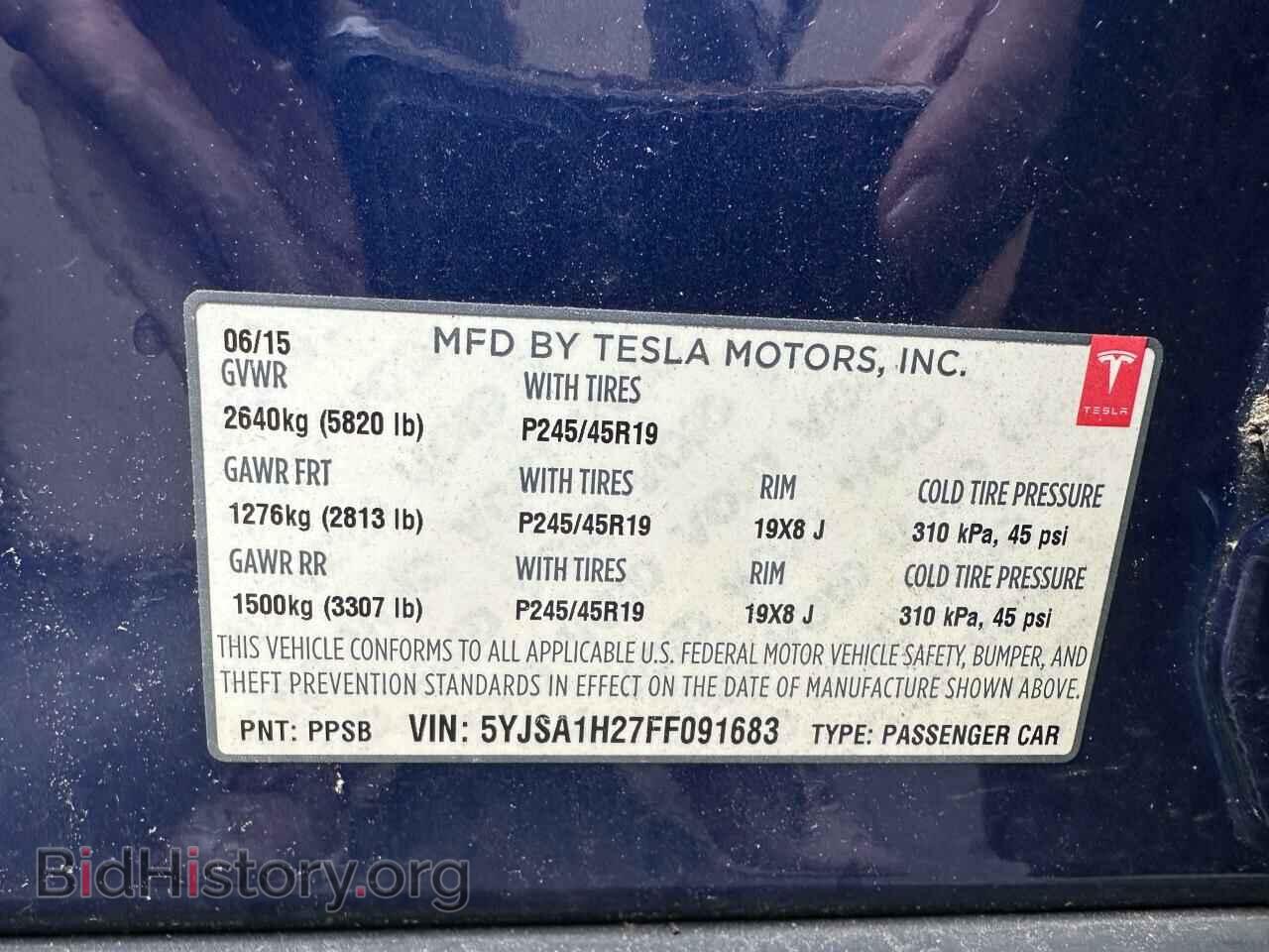 2015 TESLA MODEL S - VIN: 5YJSA1H27FF091683 - Photo 10