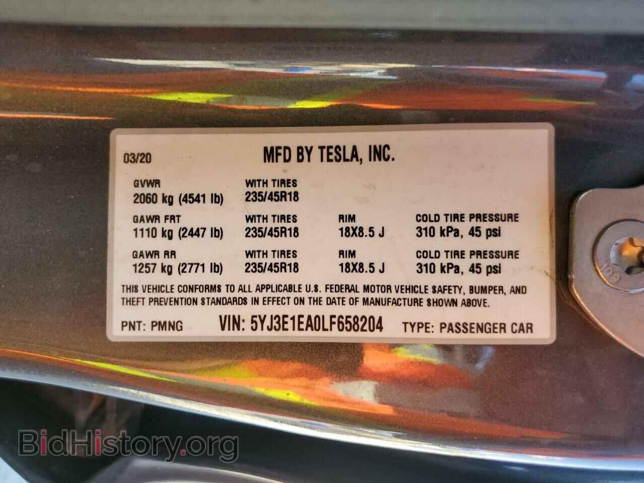 2020 TESLA MODEL 3 - VIN: 5YJ3E1EA0LF658204 - Фото 10
