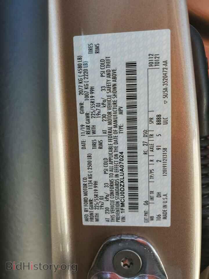 2020 FORD ESCAPE - VIN: 1FMCU0DZXLUA07024 - Photo 13