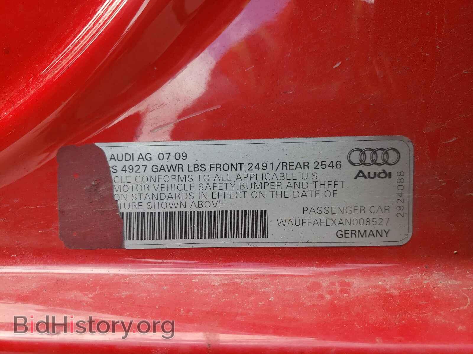 2010 AUDI A4 - VIN: WAUFFAFLXAN008527 - Фото 10