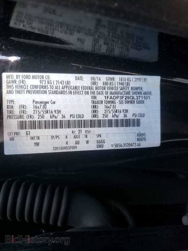 2016 FORD FOCUS - VIN: 1FADP3F29GL371101 - Фото 10