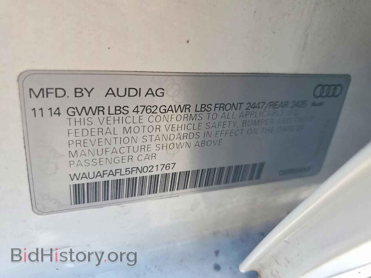 2015 AUDI A4 - VIN: WAUAFAFL5FN021767 - Photo 13