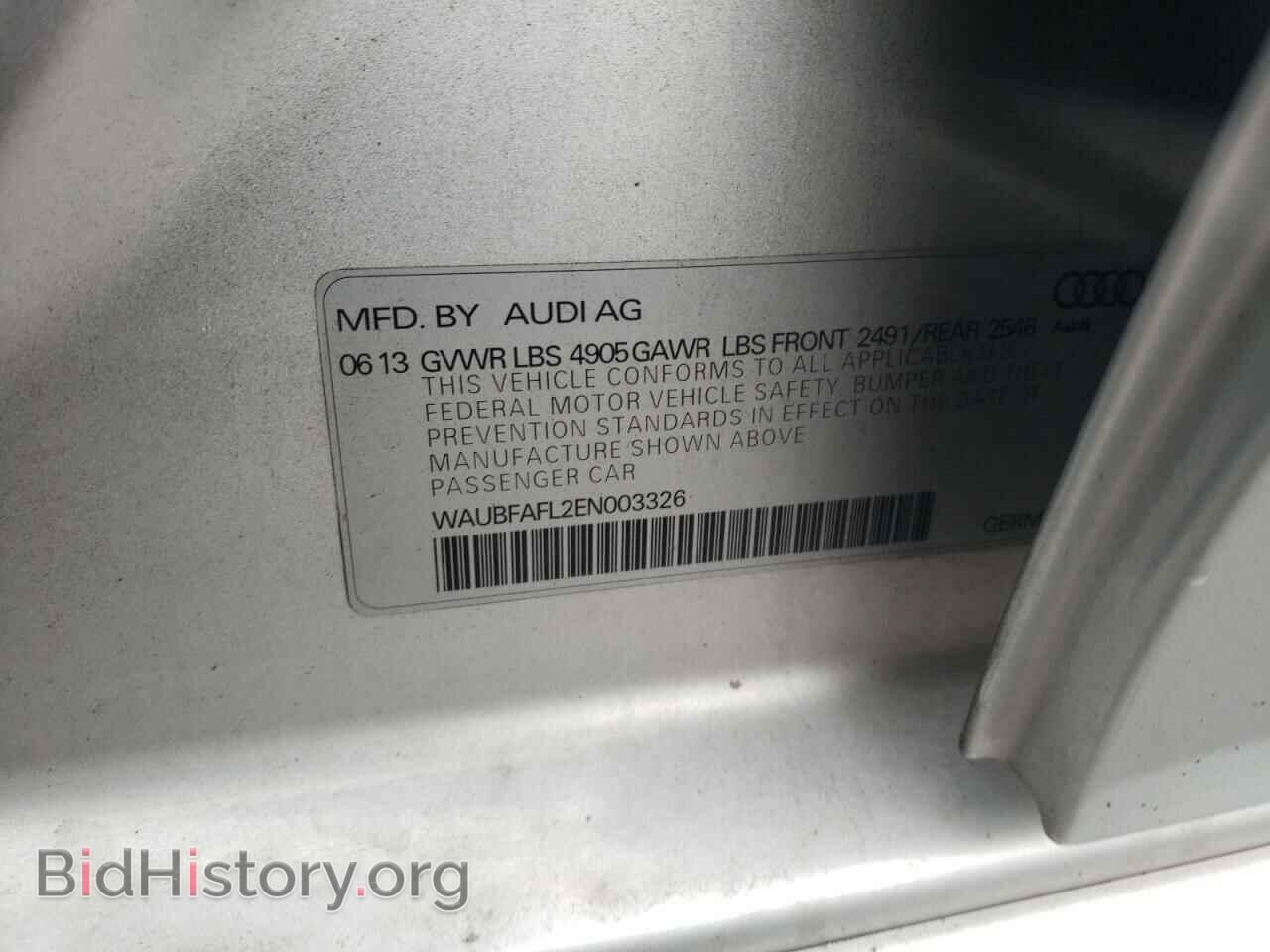 2014 AUDI A4 - VIN: WAUBFAFL2EN003326 - Фото 10