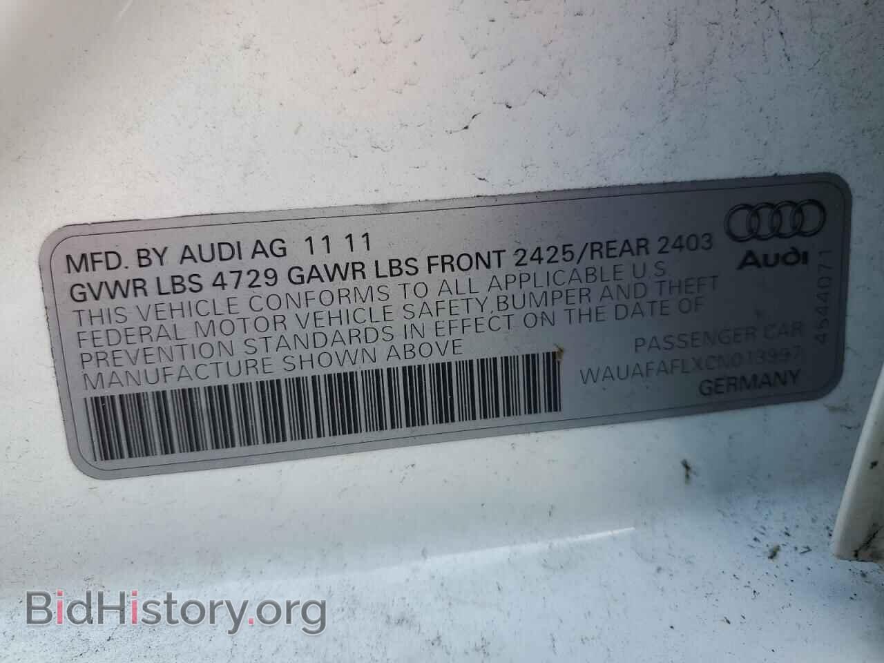 2012 AUDI A4 - VIN: WAUAFAFLXCN013997 - Photo 14