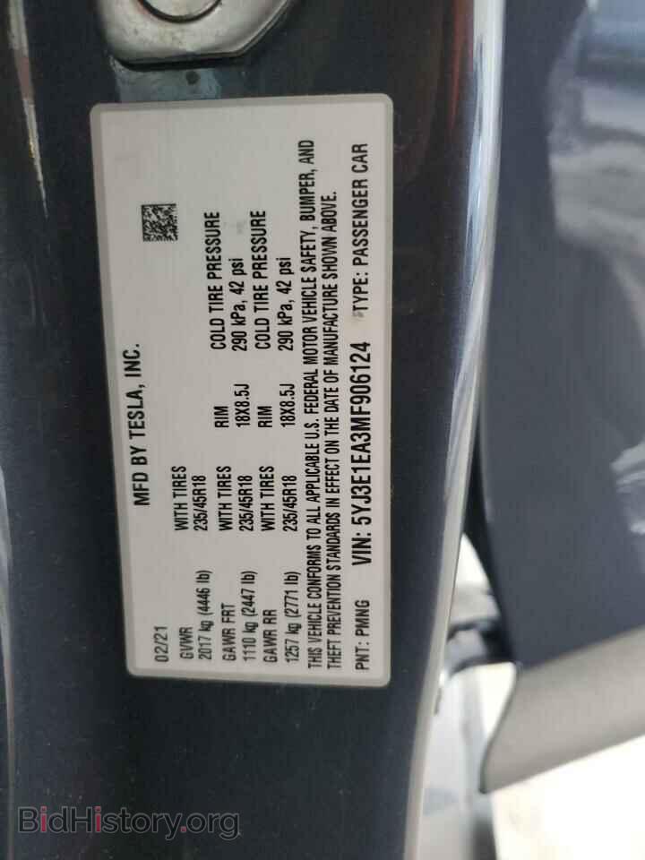 2021 TESLA MODEL 3 - VIN: 5YJ3E1EA3MF906124 - Photo 12