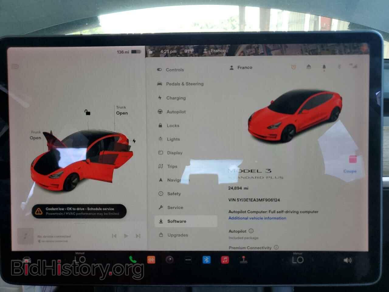 2021 TESLA MODEL 3 - VIN: 5YJ3E1EA3MF906124 - Photo 9