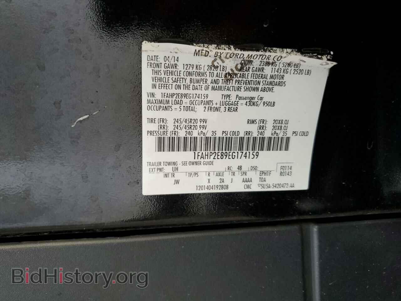 2014 FORD TAURUS - VIN: 1FAHP2E89EG174159 - Photo 12