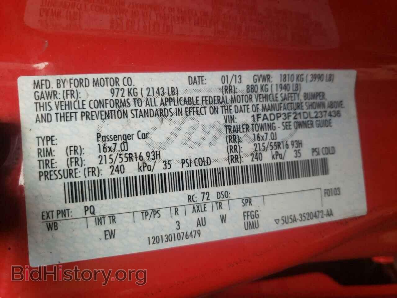 2013 FORD FOCUS - VIN: 1FADP3F21DL237436 - Фото 10