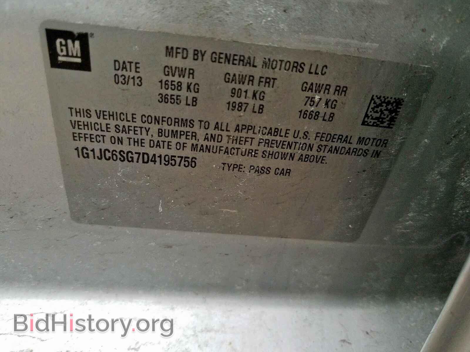 2013 CHEVROLET SONIC - VIN: 1G1JC6SG7D4195756 - Фото 10