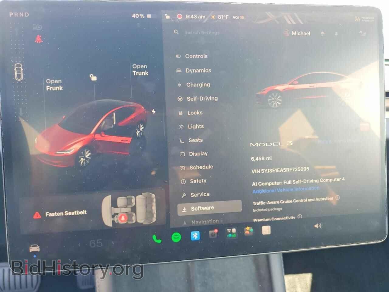 2024 TESLA MODEL 3 - VIN: 5YJ3E1EA5RF725095 - Фото 9