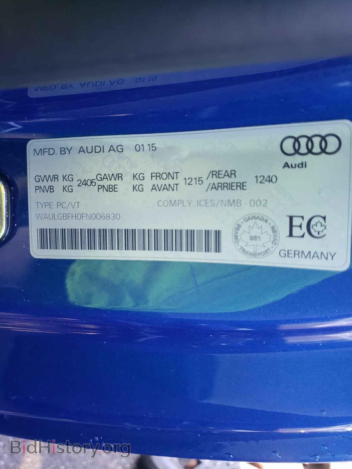 2015 AUDI A5 - VIN: WAULGBFH0FN006830 - Photo 10