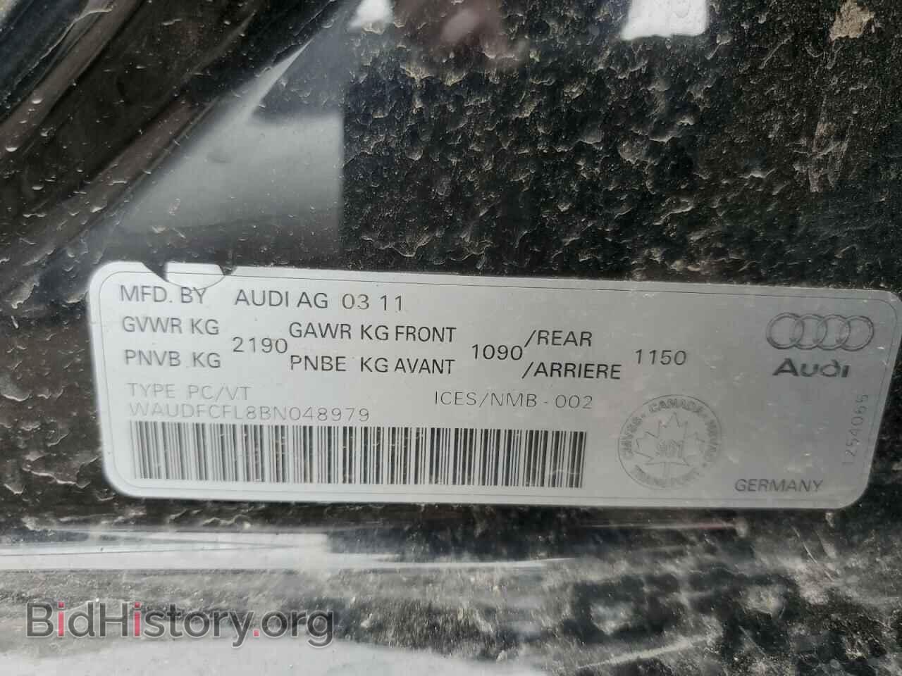 2011 AUDI A4 - VIN: WAUDFCFL8BN048979 - Фото 12