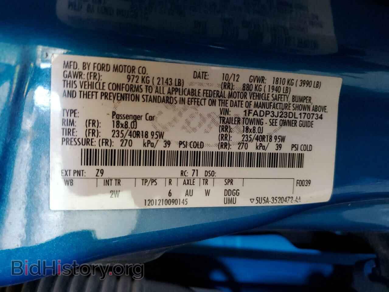 2013 FORD FOCUS - VIN: 1FADP3J23DL170734 - Фото 12