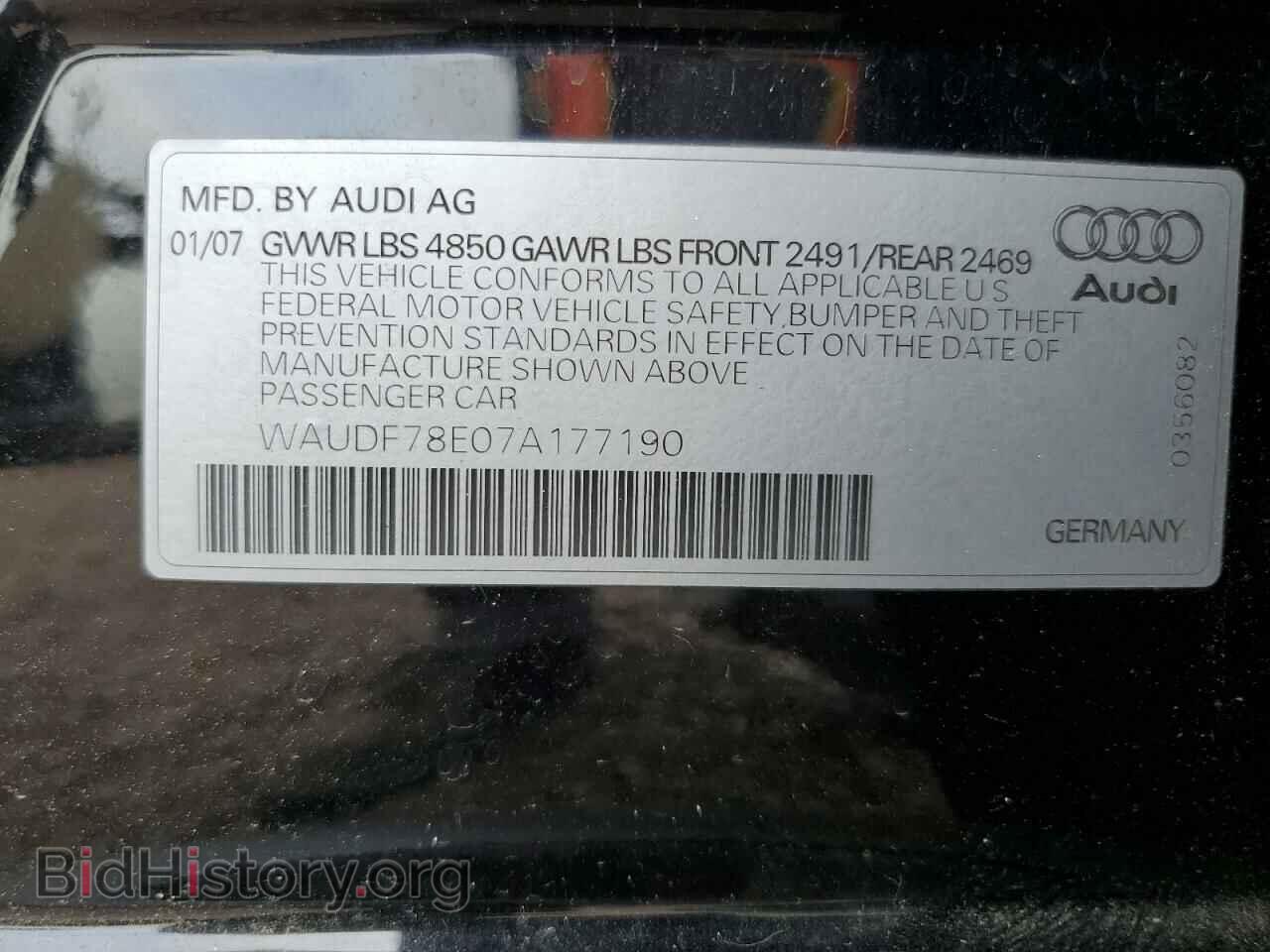 2007 AUDI A4 - VIN: WAUDF78E07A177190 - Фото 12